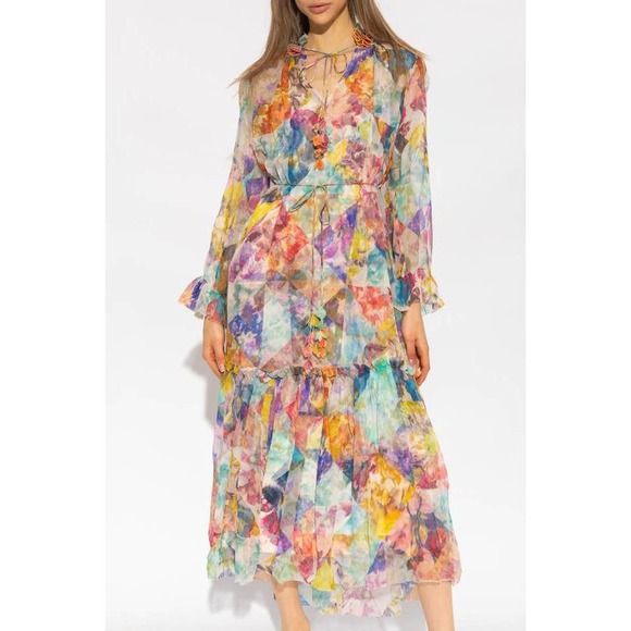 Zimmermann Dresses & Skirts - Zimmermann High Tide Tubular Midi Dress in Ikat Patch Floral Size 1 or US 6